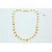 Beautiful Natural Semi Precious Golden Topaz Drops, Pearls Beads Necklace Strand